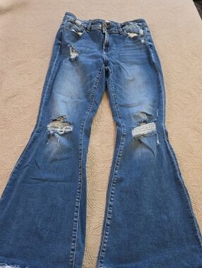 Zenana Distressed Flared Jeans (J506)